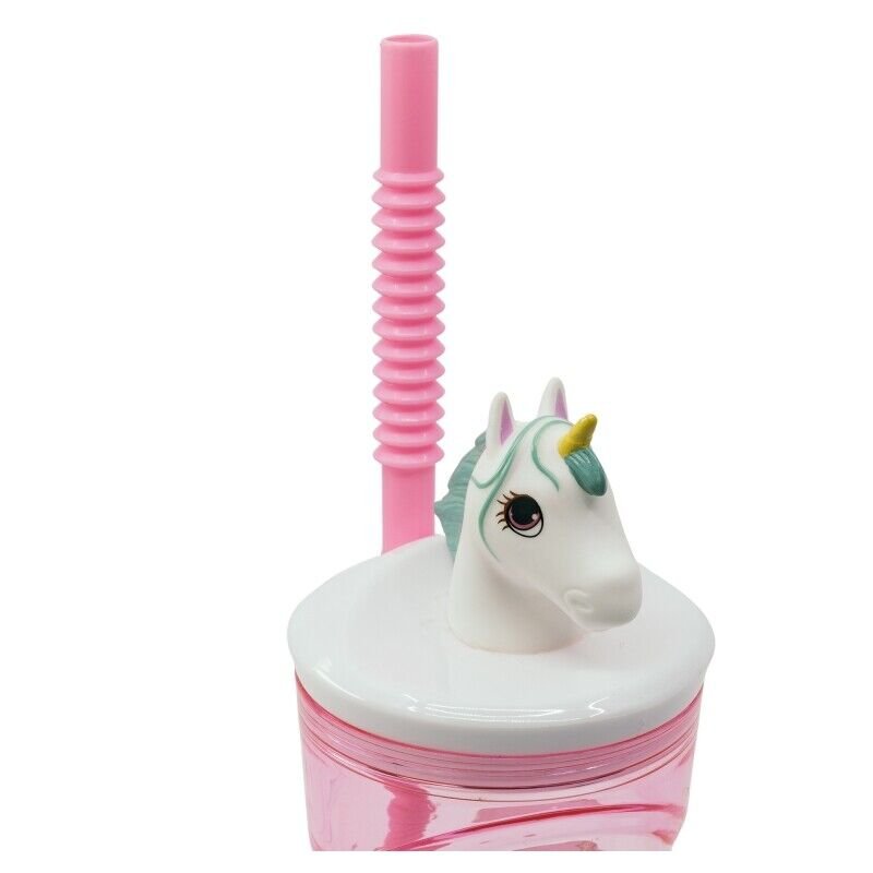 Unicorn 3d bottle with straw