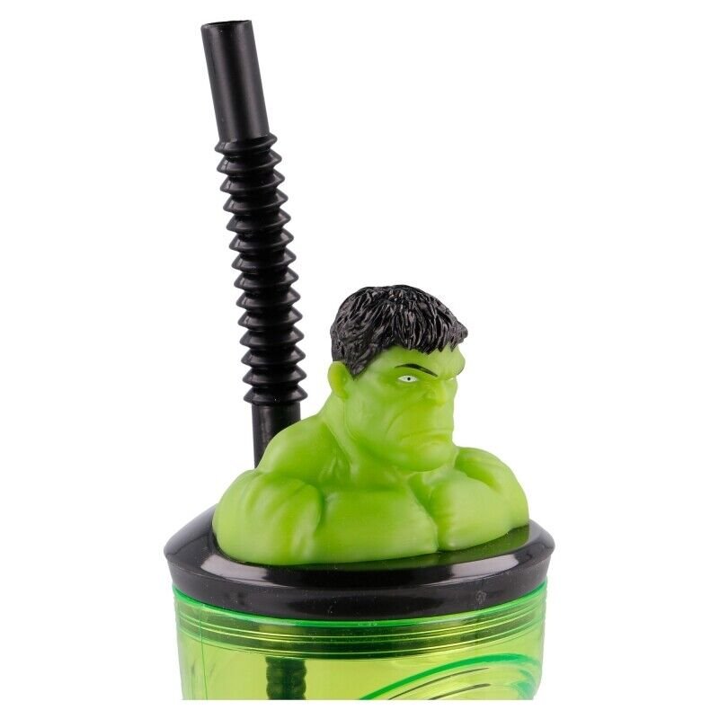 Hulk 3d bottle with straw