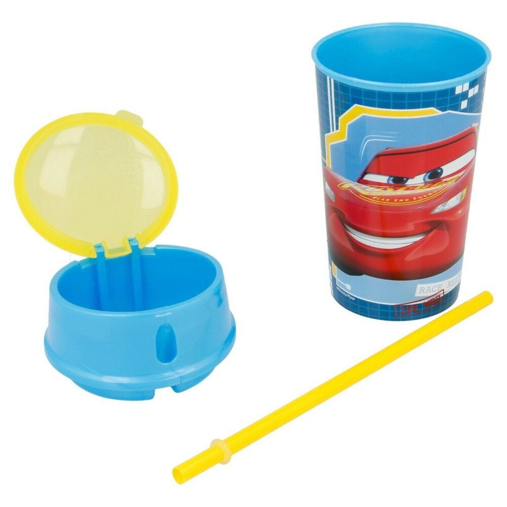 disney cars snack tumbler with straw