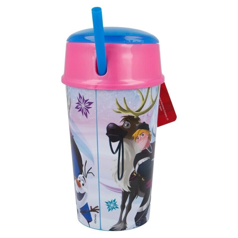frozen aqua snack tumbler with straw