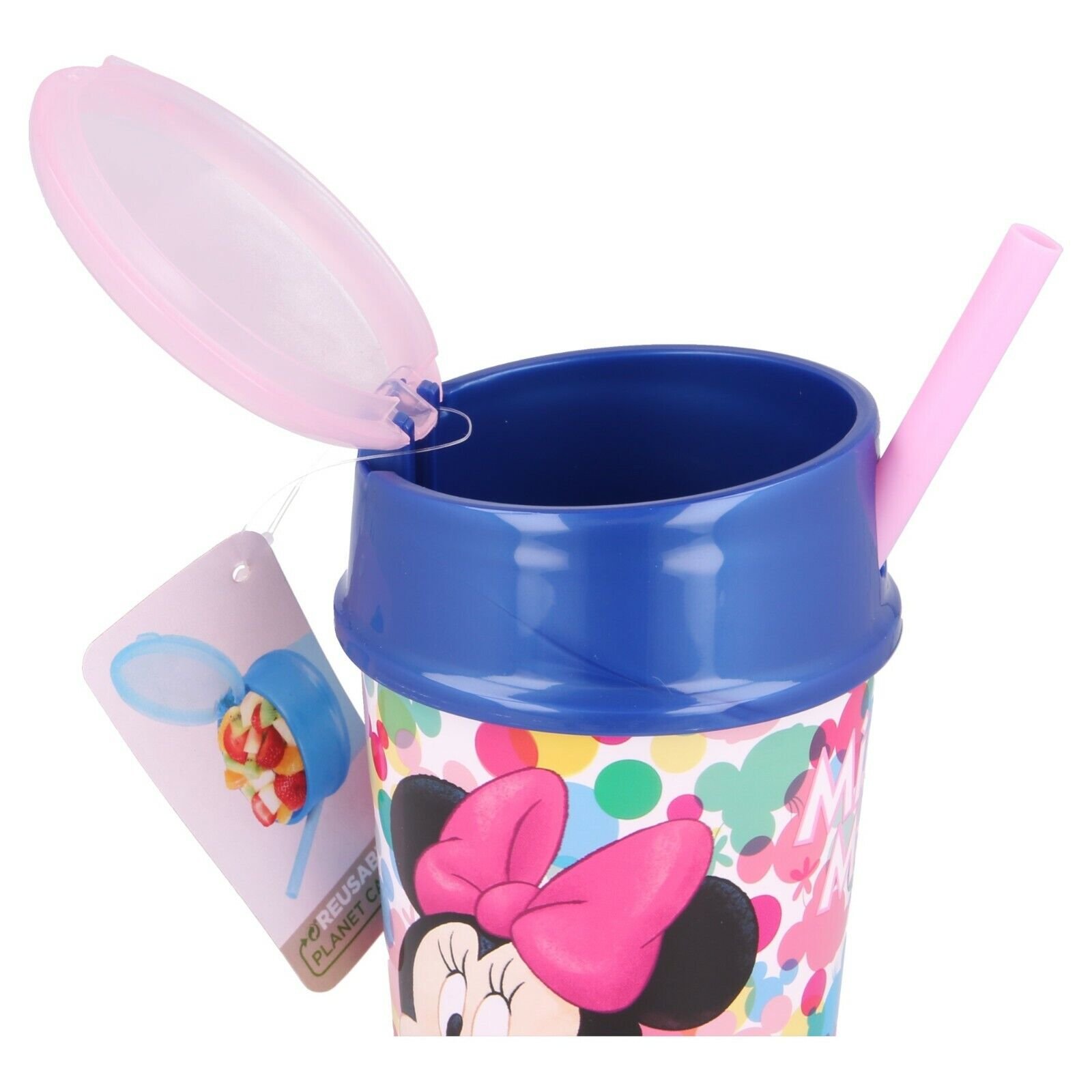 minnie mouse snack tumbler with straw