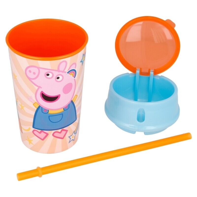 peppa pig snack tumbler with straw