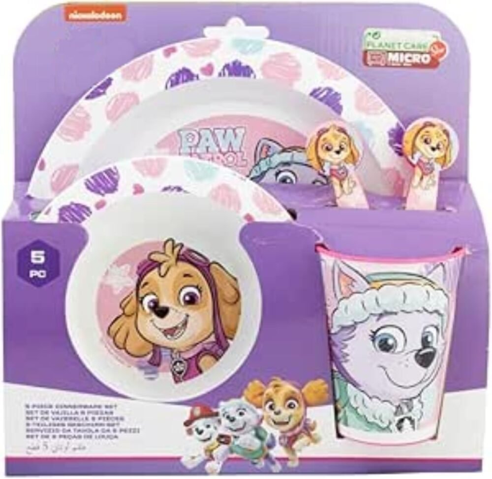 Paw Patrol Girls Microwave safe 5pc dinnerset