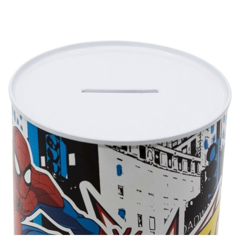 Spiderman Street Money Piggy Bank Coin Saving Cash Tin Metal Kids Favorite Hero Cartoon Character