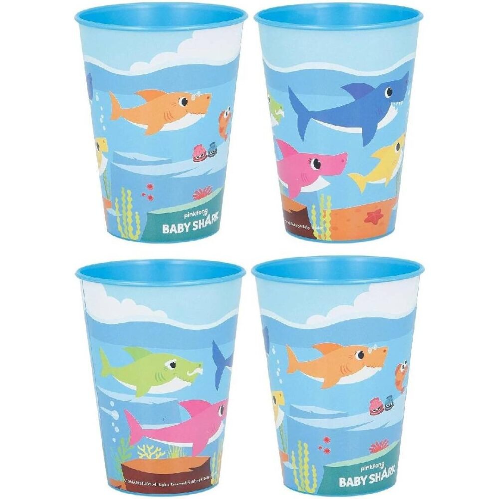 baby shark 4pc cups