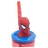 Spiderman red 3d bottle with straw