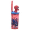 Spiderman red 3d bottle with straw