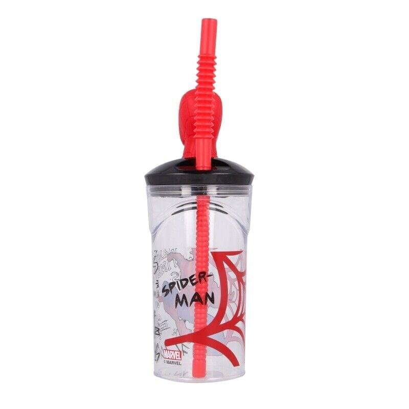 Spiderman 3d bottle with straw Spiderman 3d bottle with straw