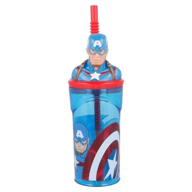 Captain America 3d bottle with straw Captain America 3d bottle with straw
