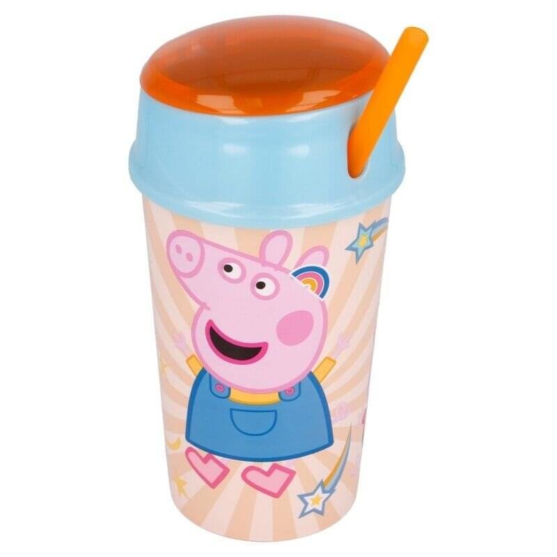 peppa pig  snack tumbler with straw peppa pig snack tumbler with straw